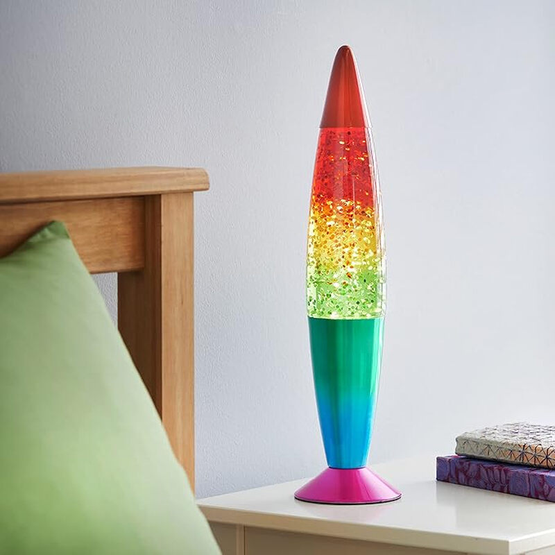 Lava Lamp Rocket Rainbow Glitter Multicolour