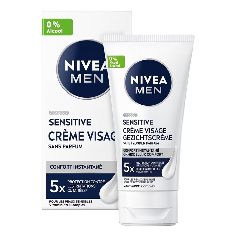 NIVEA MEN Sensitive Dagcrème Gezicht - 24H Hydratatie - Moisturizer - Gezichtscrème - 75 ml