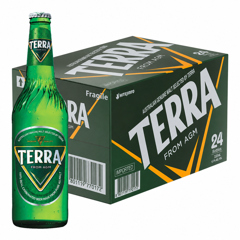 Hite Jinro Terra Beer Bottle 4.6% 330ml x24 Bottles
