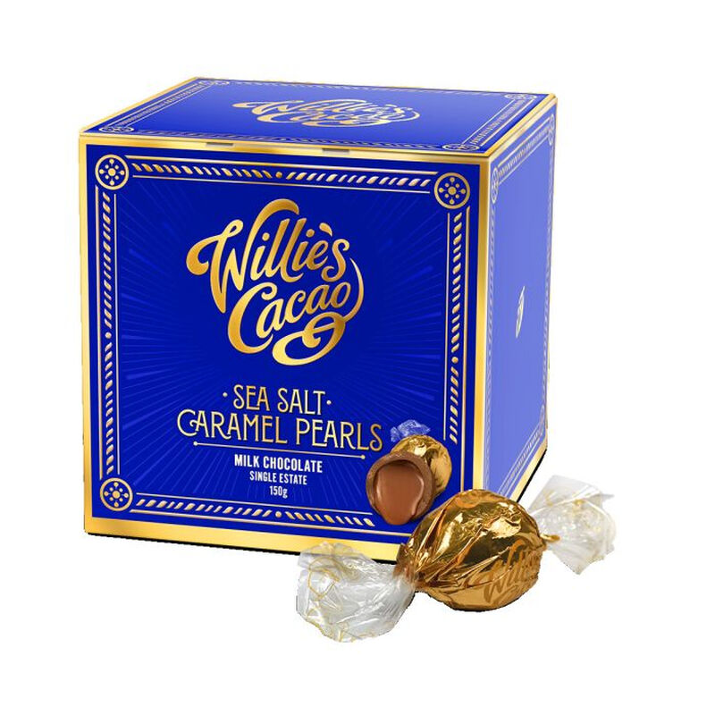 Willie's Cacao Cream Sea Salt Caramel Pearls Milk Chocolate 150G