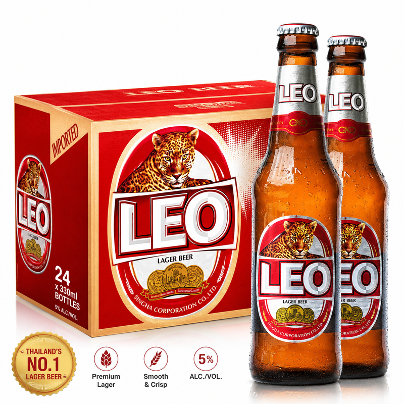 Leo Premium Lager Bier 24 x 0,33l - Thailand mit 5% Vol