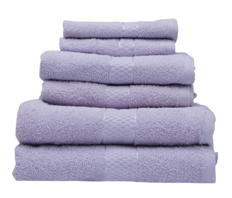 Thread & Loom Towel Set 2 x Bath Towels, 2 x Hand Towels, 2 x Face Cloths Lilac