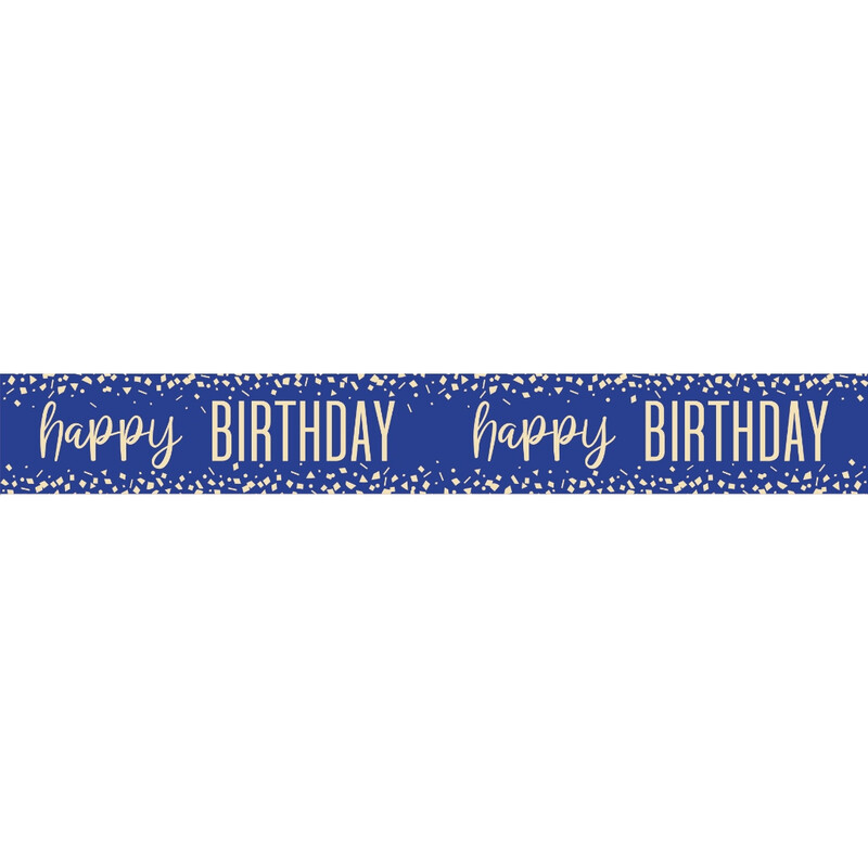 Unique Confetti Navy Foil Banner, 2.74m
