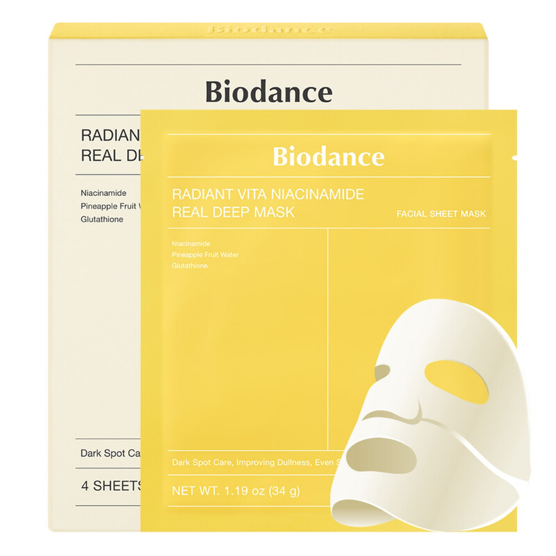 Biodance Radiant Vita Niacinamide Real Deep Mask X 4 Each