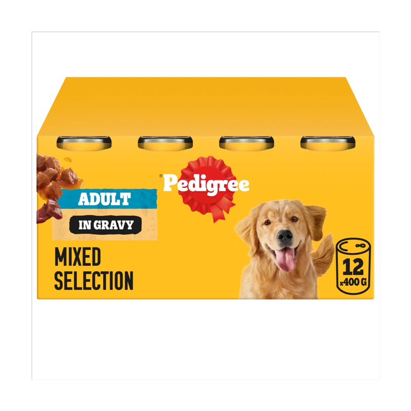 Adult Wet Dog Food Mixed Selection in Gravy 12 x 400g Can