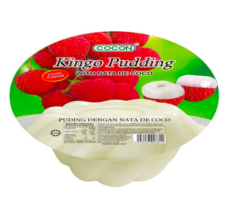 Kingo Litchi pudding met nata de coco 420 g