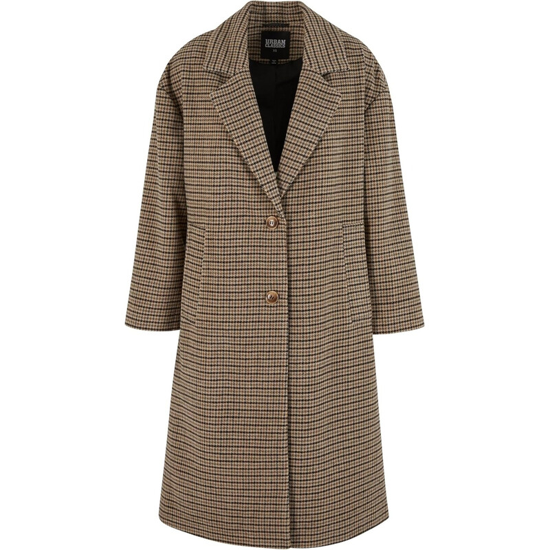 Urban Classics Damen Oversized Plaid-Mantel Unionbeige/Schwarz