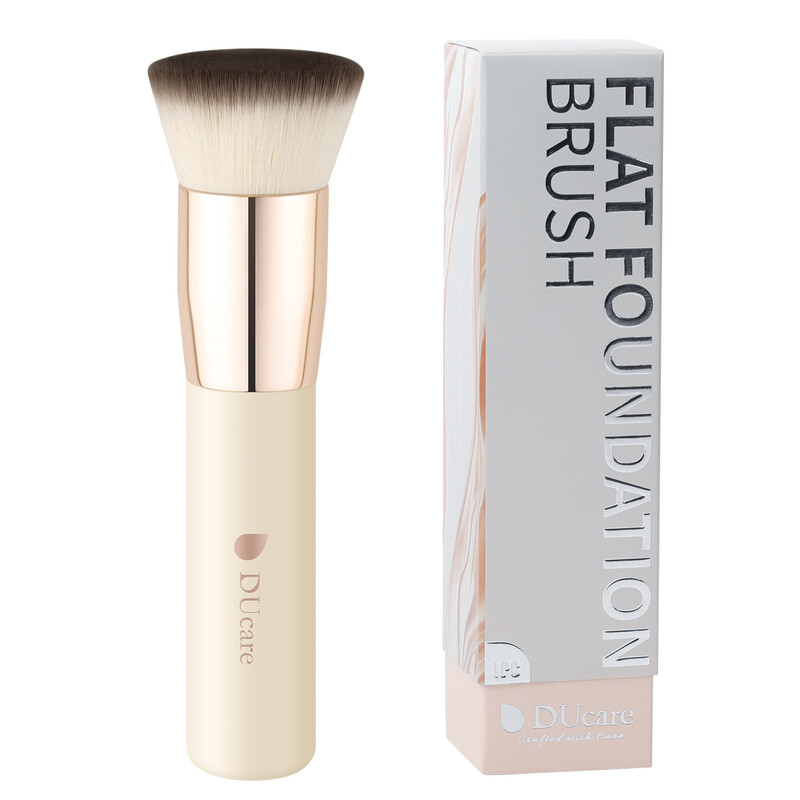 Ducare White Single Flat Foundation Brush - Upgraded Vintage