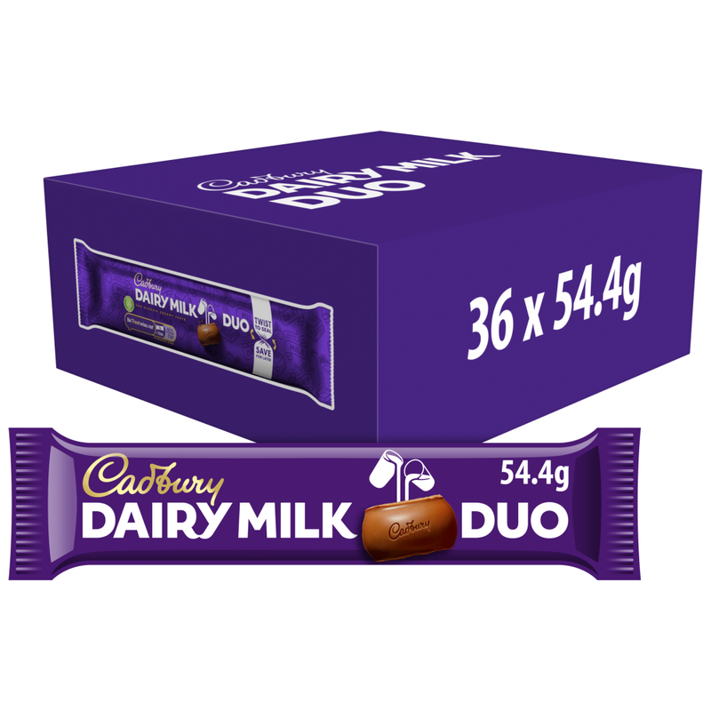 Cadbury Dairy Milk Chocolate Duo Bar 54.4G X 36