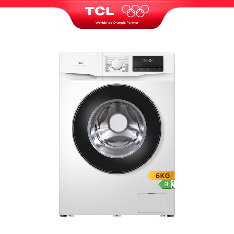 TCL Waschmaschine schmal 45 cm (6 kg, A+++, BLDC Motortechnik, Dampffunktion, Schnellwäsche 15 Min.) für kleine Haushalte