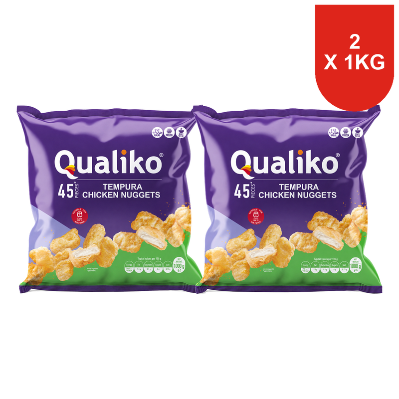 Qualiko diepvries kip tempura nuggets 1 kg x 2