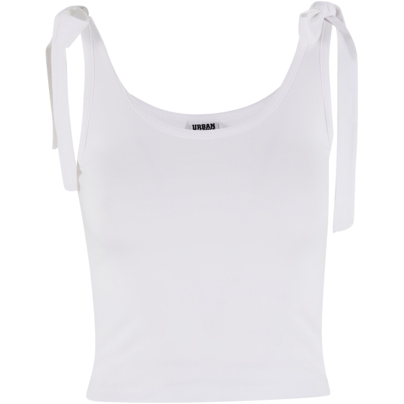 Urban Classics Damen Tied Basic Jersey Top 2er-Pack Weiß/Weiß