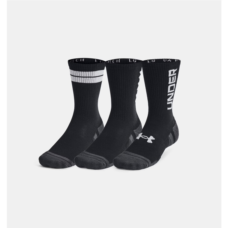 Performance Tech Unisex 3-Pack Crew Socks Black/White M