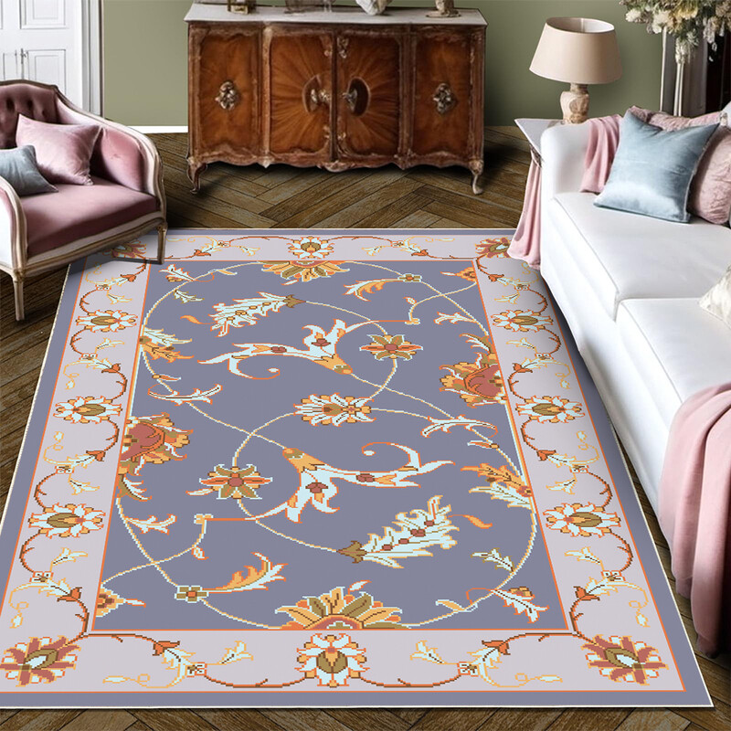 Living Room Rug, Washable Modern Farmhouse Green Area Rugs for Bedroom Dining Room, C