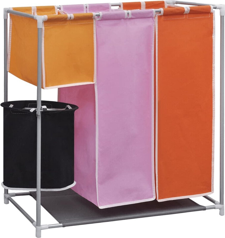 Vida vidaXL 3-delige Wassorteerder met wasmand