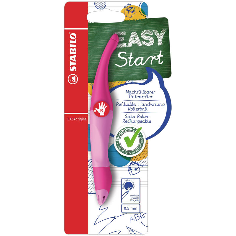 STABILO EASYoriginal - Ergonomische rollerballpen - Rechtshandig - 1 stuk - Lichtroze/Donkerroze