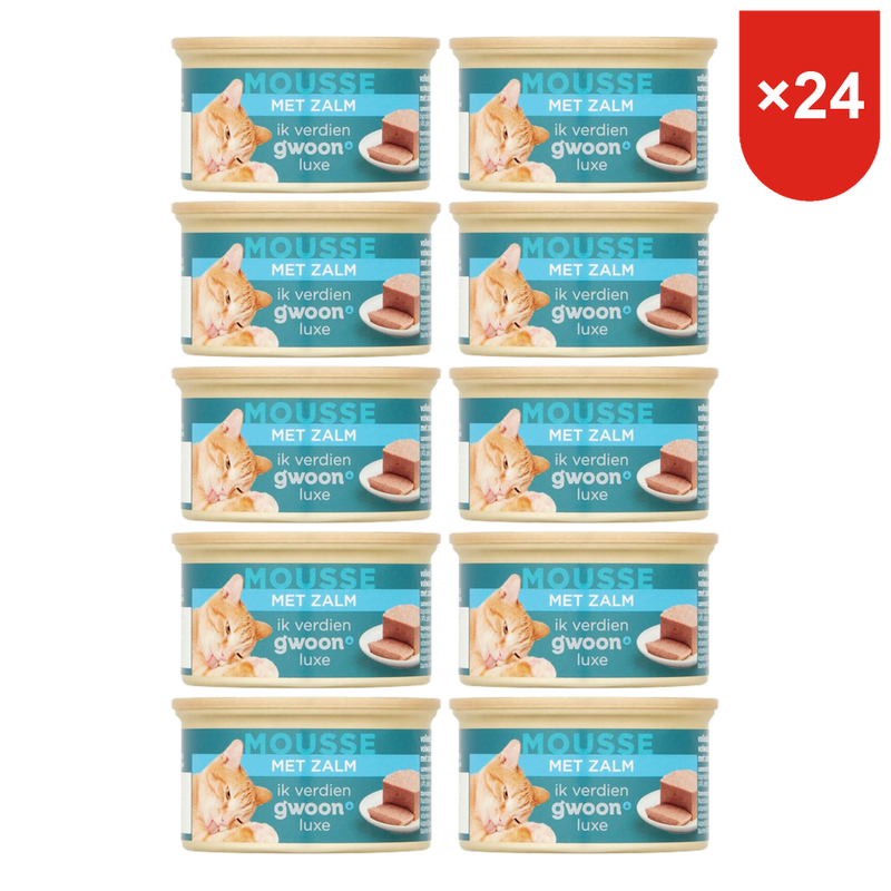 g'woon Mousse pour chat au saumon 85 g * 24