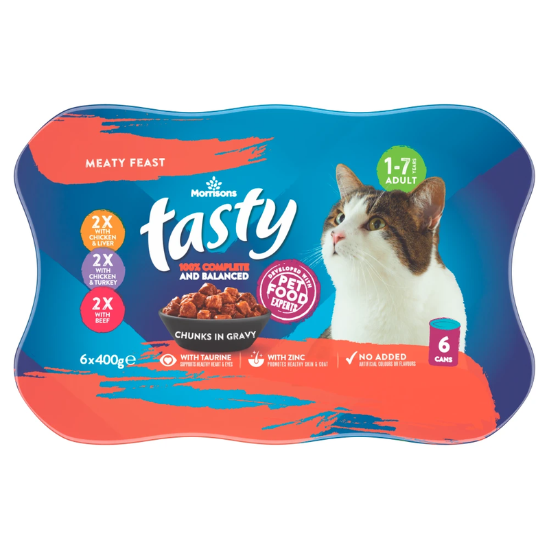 Tasty Chunks in Gravy Meaty Feast Adult 1-7 Years 6 x 400g