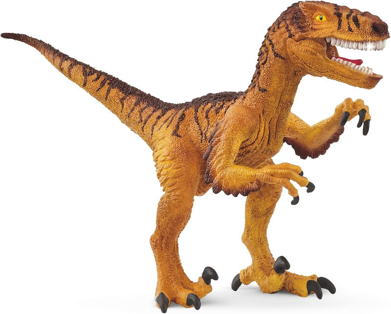 Schleich Jurassic World Velociraptor speelfiguur - oranje, 6,30 cm