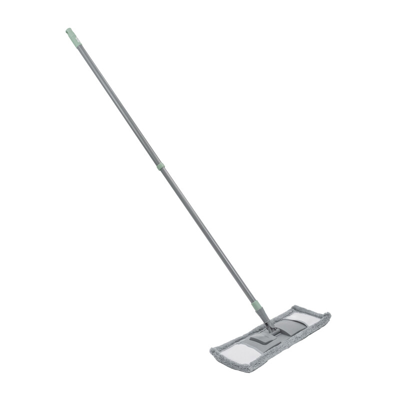 JVL Extendable Microfibre Floor Mop with 2 Replacement Heads, Grey