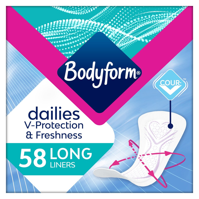Dailies Fresh & Protect Bodyform Long Liners 58 Liners