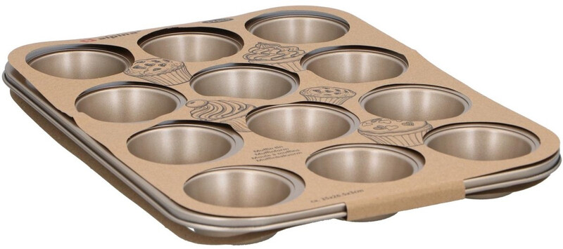 Alpina muffinvorm - metaal, 35 x 26,5 x 3 cm, beige