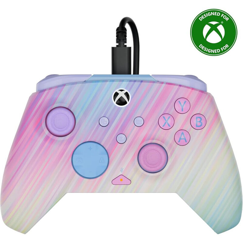 Turtle Beach Rematch Manette filaire Câble USB 2.5m - Boutons Programmables & Commandes audio - Xbox Series X|S, PC (Licence officielle Microsoft) - Motif phosphorescent Cotton Candy
