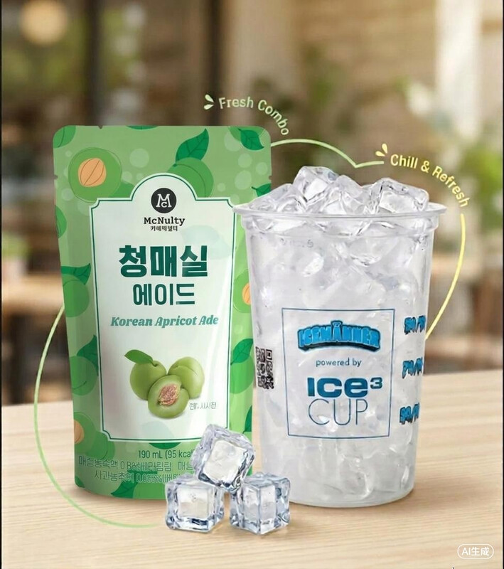 McNulty Koreanisches Aprikosen-Ade 190 ml mit Eisbecher