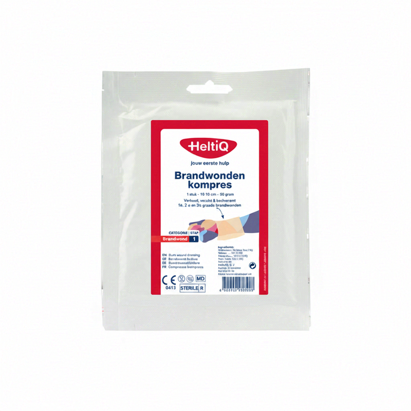 HeltiQ Brandwondenkompres 1 sachet 10 x 10 cm