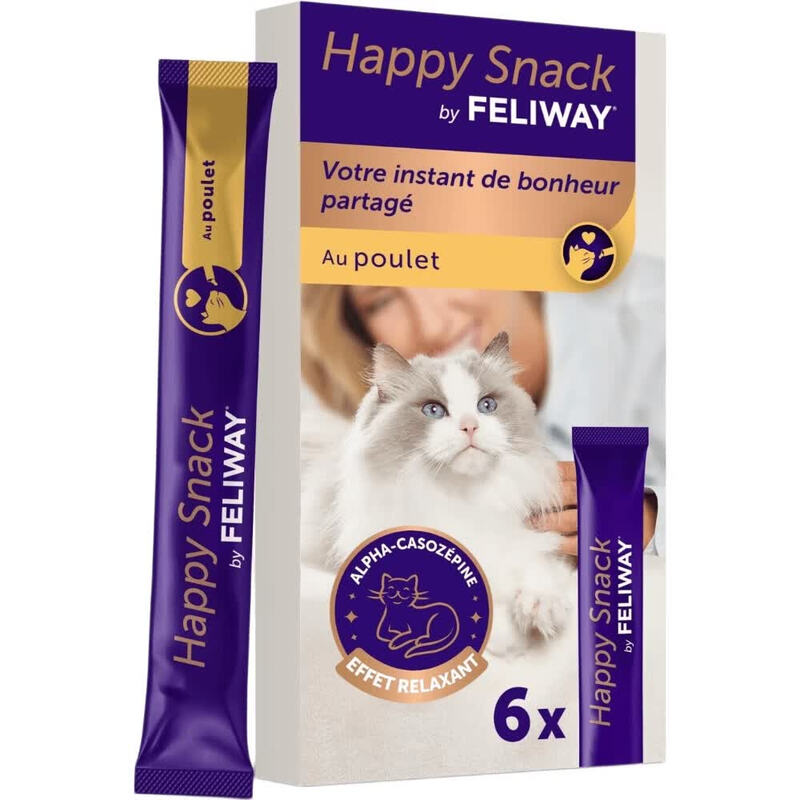 Feliway Happy Snack - Friandises Pour Chat Au Poulet 15 G - 6 Pièces - Pour Chats Dès 12 Semaines