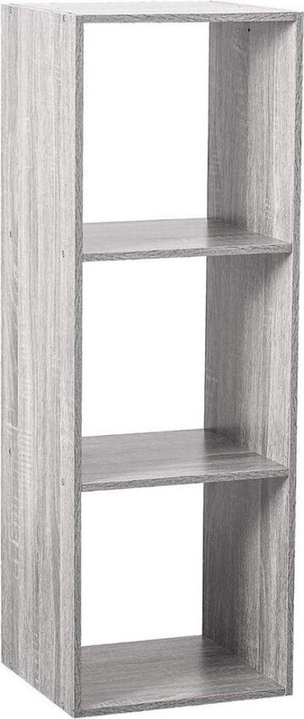 5five 3-Vaks Plankeenheid - Grijs, 34,4 x 32 x 100,5 cm