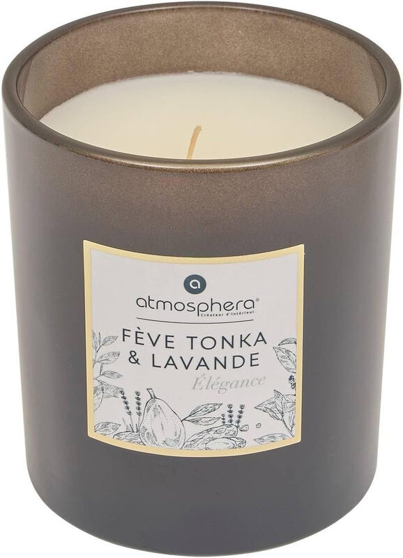 Atmosphera Mael Tonka Lavendelkaars - 190 g, Glazen Houder