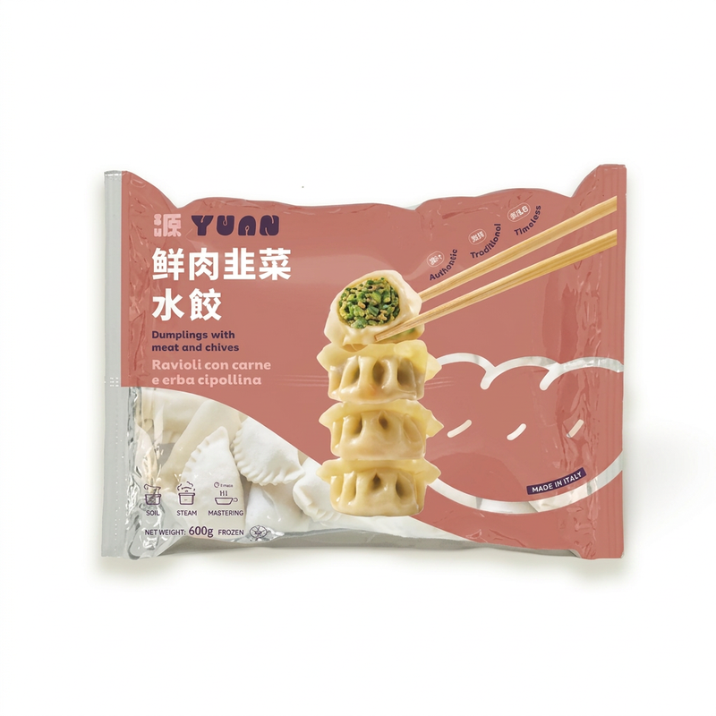 Yuan verse diepvriesdeegpakketjes met varkensvlees en Chinese bieslook 600 g, traditionele Chinese deegpakketjes