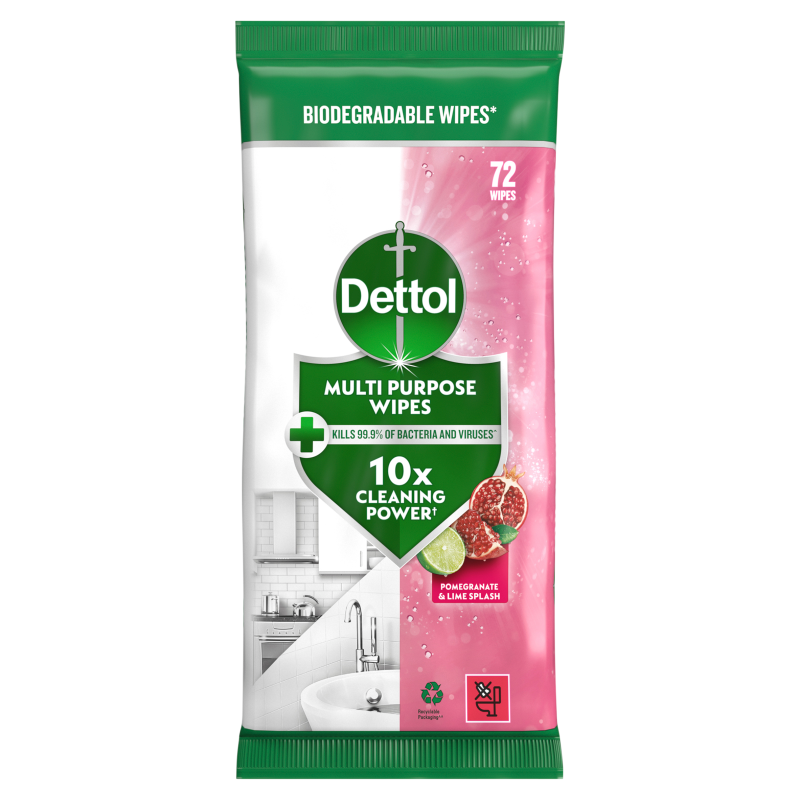 Anti-Bacterial Cleansing Surface Wipes Pomegranate Large 72pk