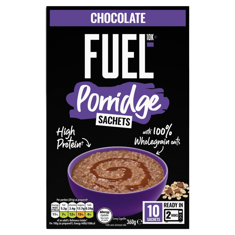 Fuel 10K Porridge Sachets Chocolate 10 X 36G