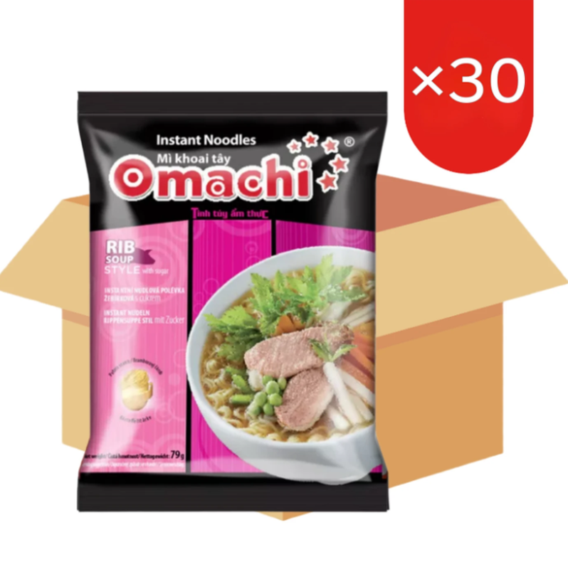 Omachi Instant-Kartoffelnudeln mit Geschmack nach geschmorten Schweinerippchen 30 x 79 g (1 Karton)