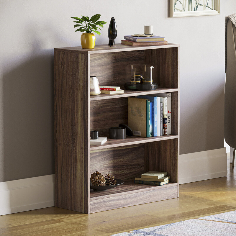 Vida Designs Bookcase Cambridge 3 Shelves Walnut