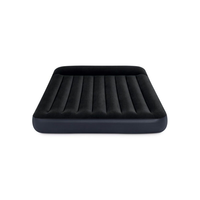 INTEX Dura-Beam Kissenruhe Classic Luftbett Queen mit integrierter Pumpe – 152 x 203 x 25 cm, Schwarz, 2-Personen