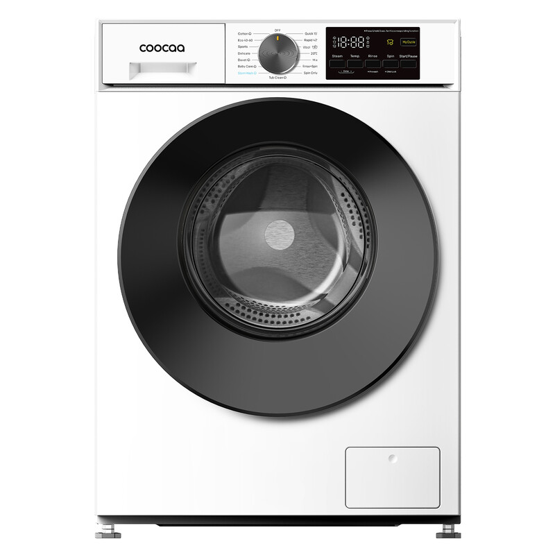 coocaa Galaxy A3-serie voorlader-wasmachine, 7 kg, BLDC-motor, A-10% energieklasse, bacterieverwijderingssysteem, stoomwassen, snelwas 15 min, kinderslot, 15 programma’s, eindtijd uitstel, babyverzorgingsfunctie [Energieklasse A] F702A3AВC0