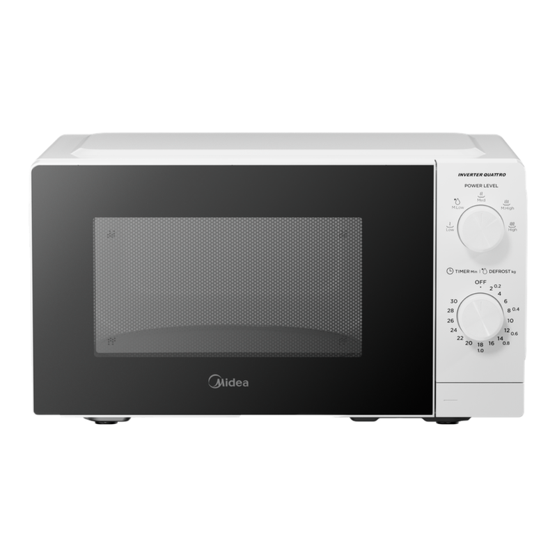 Midea 20L Manual Solo Microwave, Energy-Saving Mode, MET Inverter Technology, 700W, Compact, White - MMOP01MZ-WH