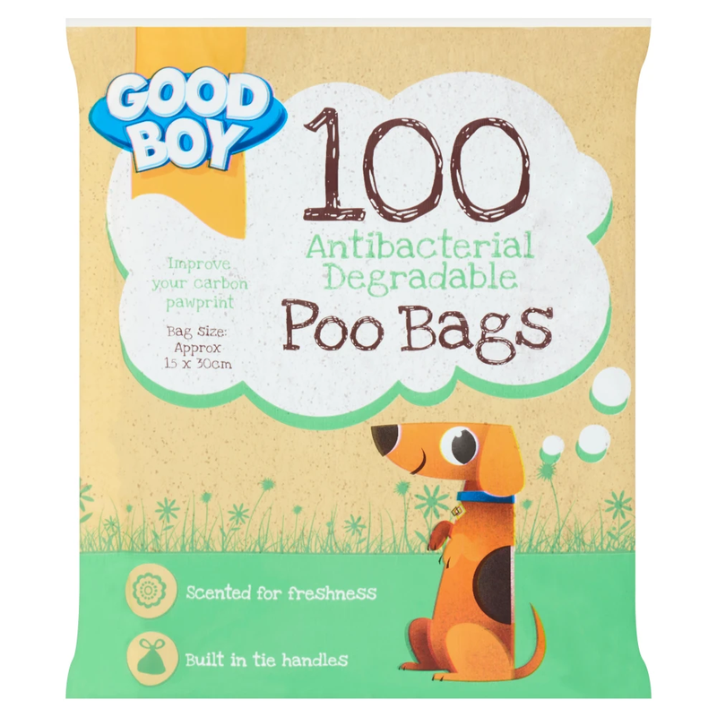 100 Antibacterial Degradable Poo Bags
