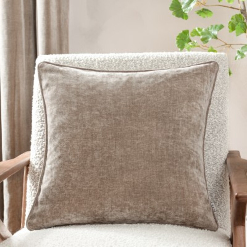 Yard Cushion Cover: Heavy Chenille Square Pillow Case in Greige - 50x50cm for Outdoor or Indoor Sofa