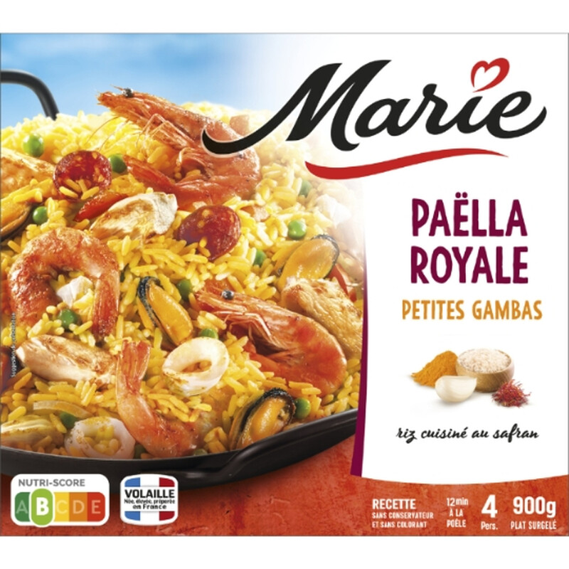 Marie paëlla royale petites gambas et safran