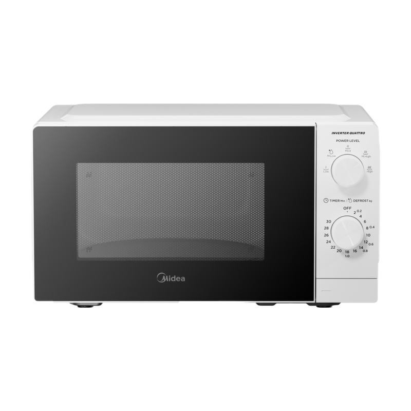 Midea 20L Manual Solo Microwave, Energy-Saving Mode, Met Inverter Technology, 700W, Compact, White - Mmop01mz-Wh