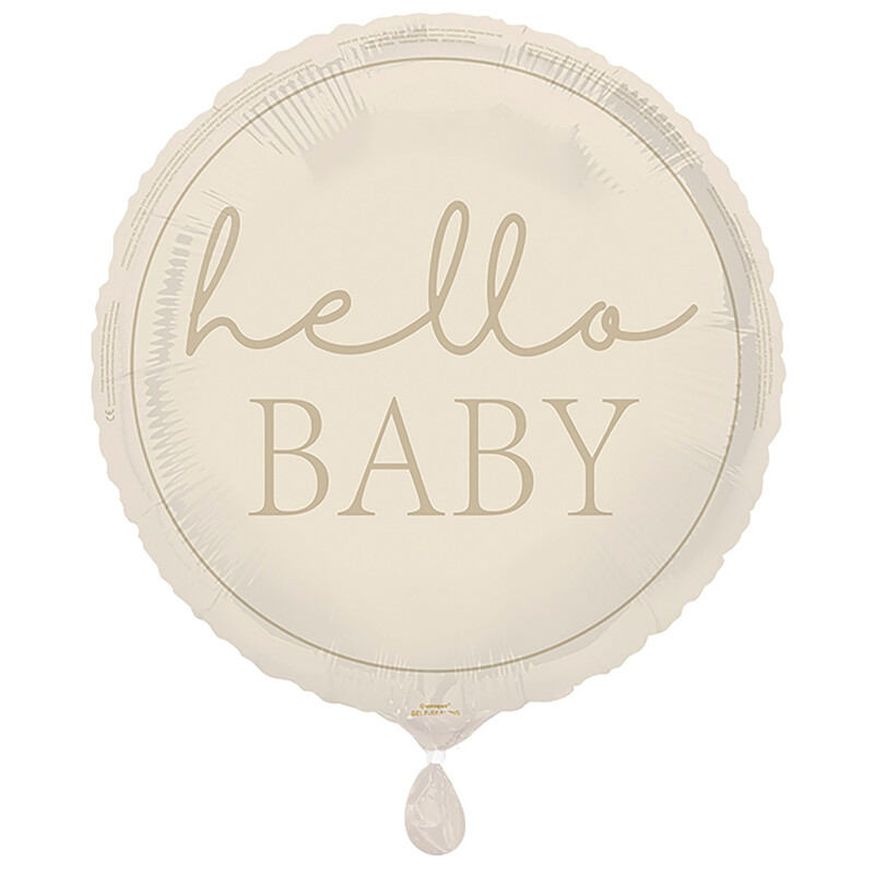 Unique Hello Baby Foil Balloon, Neutral, 45cm