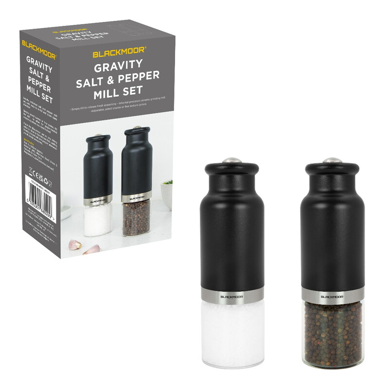 Gravity Salt and Pepper Mill Set Black