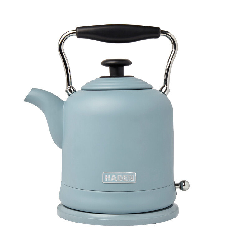Highclere Retro Kettle, 1.5L, Fast Boil, Coated Stainless Steel, Pool Blue - 197221