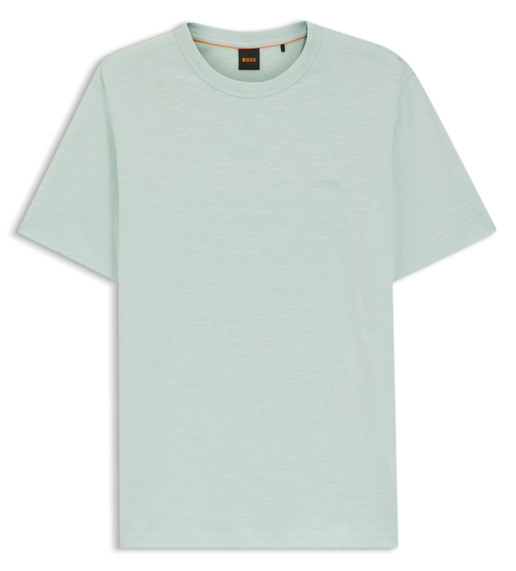 ‎Boss Boss Cotton Jersey T-shirt With A Twill Patch - Turquoise/Aqua