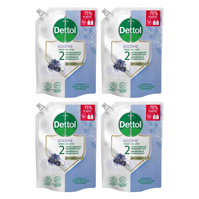 Dettol Recharge Lavande relaxante 500 ml x 4 (Lot de 4)