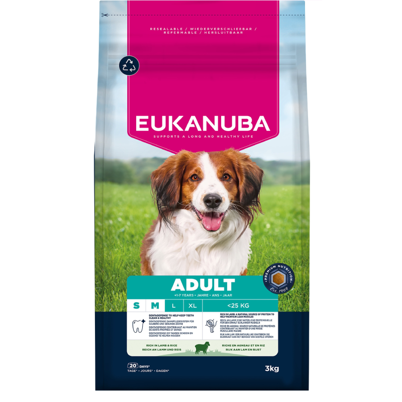 Eukanuba Life Care hondenvoer voor volwassen honden (klein/middelgroot) met lam & rijst 3 kg